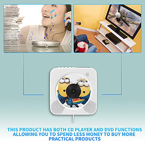 Portable CD/DVD Player with Bluetooth,Wall Mountable CD DVD Player HDMI Builtin HiFi Speaker