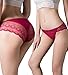 Sexy High Cut Underwear for Women Peacock Pattern Transparent Soft Lace Briefs Lingerie (Black Purple Red White, Pack of 4) (XL US/L, Black Blue Red White)