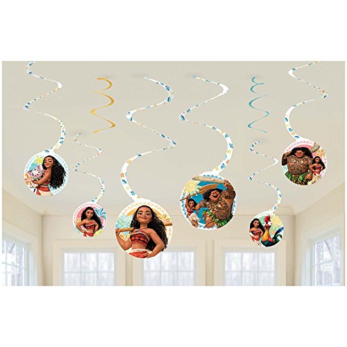 Amscan Disney Moana Hanging Swirl Decorations Birthday Party Decoration Supplies 6ct
