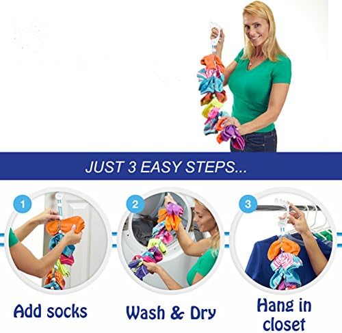 BIZOEUK Sock Savers, Locks Paired Socks in Washer Dryer Closet, Hanging Laundry Organizer,Drying Rack Space Saver Drip Hanger, Drying Pegs Hook for Laundry, Clothes, Socks, Underwear etc.A Better Way to Travel