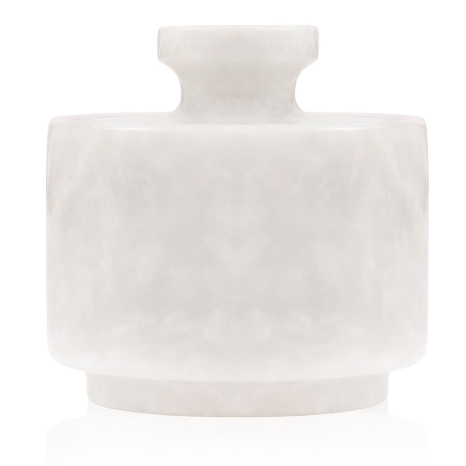 MARBLOUS KRAFTS Stylish Marble Sugar Dispenser 3.5 oz Salt Cellar, Salt Container and Marble décor 3" X 3" Kitchen décor and Salt Pepper Bowls Salt Dispenser (White)