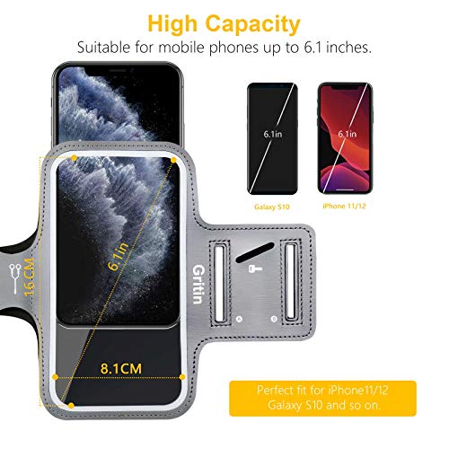 Gritin Sportarmband voor mobiele telefoon voor iPhone SE (2020)/12/12 Pro/12 Mini/11/11 Pro/XS/XR/7/8 tot 6,1 inch… - Image 5
