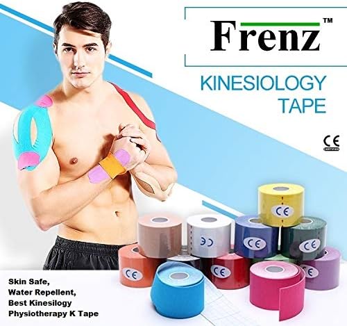 Kinesiology Tape by Frenz™ - CE Certified - Elastic Therapeutic Tape - K Tape - Width 5cm(2" inch) X Length 5meter(16.4' feet) Roll