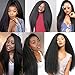 Buladou Hair Kinkys Straight Synthetic Hair Wigs Mothers Day Gift 26 Inch Lace Front Heat Resistant Wigs for Black Women Long High Temperature Wig with 5” Deep Parting Space (Black)…
