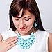 JANE STONE Fashion Bubble Layered Necklace Floating Teardrop Collar Statement Jewelry for Women(Fn0580-Aqua)