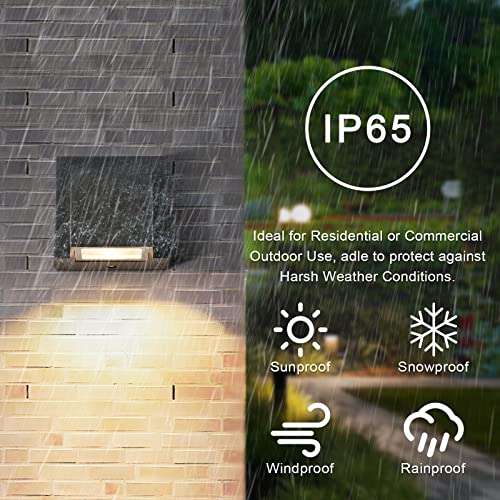 Tealight 2 Pieces Outdoor Wall Lights 5 W, 3000 K, IP65 Waterproof | Warm Light LED Wall Lamp, Square Aluminium Outdoor Sconce for Garden, Porch, Garage, Patio, Bedroom, Living Room