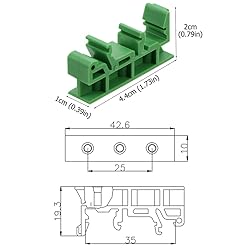 Jienk 50Sets C45 DIN Rail PCB Mounting Green