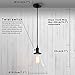 PERMO Pendant Lights Farmhouse Pendant Light with Funnel Flared Glass Clear Glass Shade Industrial Vintage Hanging Pendant Light Fixture Black