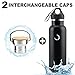 Stainless Steel Water Bottle, Fnova Flask 35oz/17oz Insulated Double Walled Vacuum Thermos with Carry Loop Cap, BONUS A Cleaning Brush (32oz black)