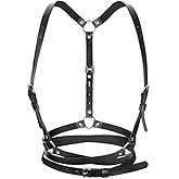 DOTASI Punk Waist Leather Chain Belt Harness Strappy Adjustable Body Accessories