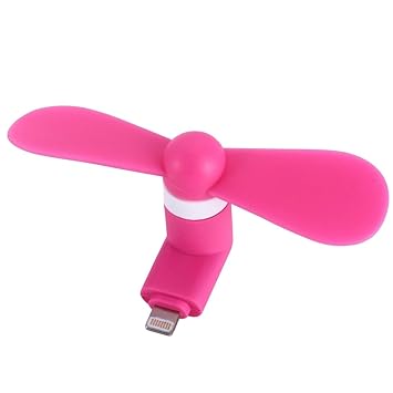 USB Cooling Fan - Aohro Portable Micro USB Mini Phone Fan with Two Leaves for Apple iPhone 7/7 plus/6/6S & 6 Plus/6s Plus & iPhone 5/5S, iPad Air - Rose