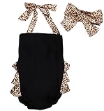 Newborn Toddler Infant Baby Girl Romper Jumpsuit+Headband Clothes Sunsuit Outfit (0-6 Months, Leopard)