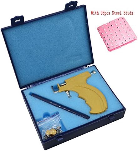 Tmalltide Professional Ear Piercing Gun Stainless Steel Safety Earring Body Piercing Gun Tools Kit with 49 Pair Studs Set