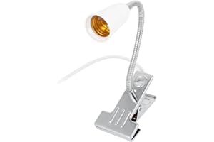 Yi Lighting - US Plug Flexible Aluminum Wire Neck Clip Lamp Holder with ON/OFF Switch For E26/E27 Socket Plant Lamp, Desk Lam