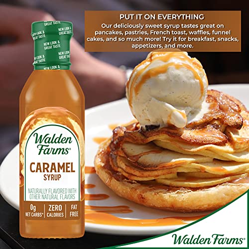 Walden Farms Caramel Syrup 12 oz Sweet Syrup, Near Zero Fat, Sugar