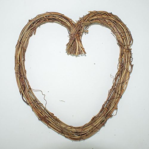 Emlyn Natural DIY Crafts Twig Grapevine Heart Shaped Wreaths for Home Decor and Your Decorating (10'')- Package of 1