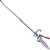 High Volume Industrial Air Blow Gun, 17-26 Inch Extensible Steel Nozzle | 1/4" Quick Plug, 17.7CFM Airflow, 360&deg; Swivel Storage Hook, Air Compressor Accessory Tool for Tight Slots Dust Cleaning