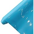 Glossy Mirrored Faux Leather Roll 11.8"x53"(30xmx135cm) Solid Color Shiny Vinyl for DIY Bows Earrings Crafts (Sky Blue)