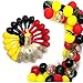 70Pack Red Black Yeloow Balloons, 12 Inch Red Black Yellow Latex Balloons Premium Helium Quality Sequins Balloon For Party Supplies and Decorations(With Yellow Ribbon)
