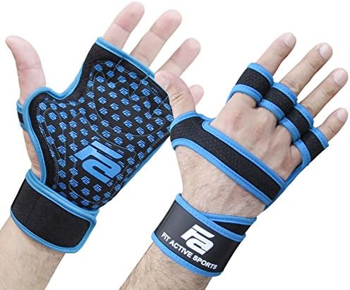 Fit Active Sports RX1 Weight Lifting Gloves for Workout, Gym Cross Training - Pull Ups, Kettlebells, Deadlifts, Weightlifting - Men & Women - More Grip, More Reps