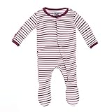 Kickee Pants Girls' Baby Footie, Girl Animal Stripe, 4T