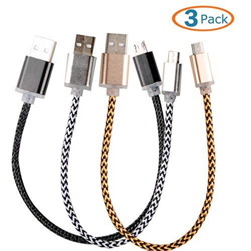 Httx [3-pack] 8 inch micro usb cable, usb 2.0 a male to…