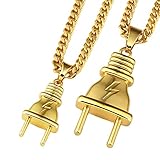 TIDOO Men&Women 18k Golden Pendant Chain Necklace, HIP HOP Boys Stainless-steelNecklace