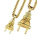 TIDOO Men&Women 18k Golden Pendant Chain Necklace, HIP HOP Boys Stainless-steelNecklace