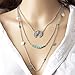 CH Silver Vintage Boho Style Moon Choker Necklace Women Girl Lady Long Chain Pendant Necklace