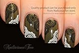 Black White Round Daisy Lace Nail Wraps Art Water Transfer 20pcs Decal So Beautiful by NailiciousTen - ST8088