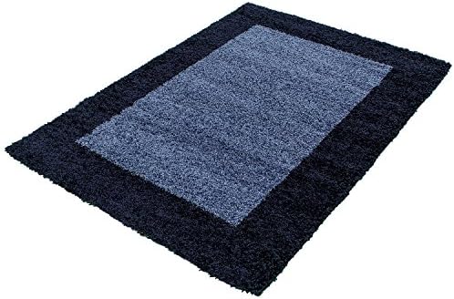 Shaggy carpets living rooms, dining rooms guest rooms such as black, brown, cream, green, red, mocha, purple, turquoise 3 cm pile height the carpets OEKOTEX certified 1503, Size:80x250 cm, Color:Navy
