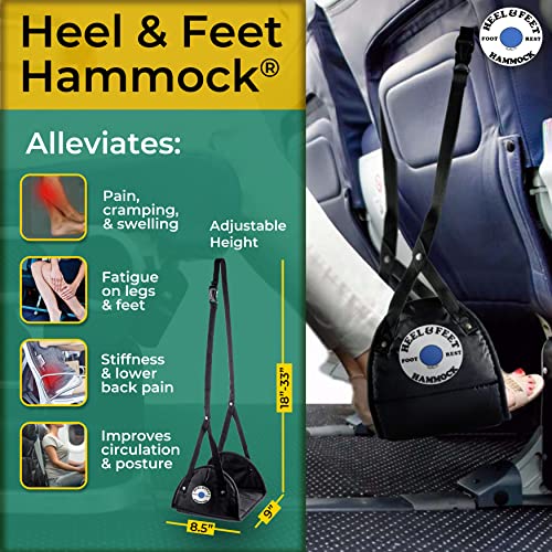Heel & Feet Hammock Foot Rest with Memory Foam Platform, Portable Desk