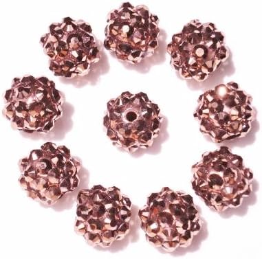 Angel Malone 10 x 12mm Hot Choc Shamballa Rhinestone Resin Pave Disco Beads