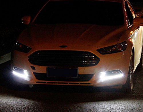 iJDMTOY LED DRL/Halogen Fog Light Kit For Ford 2013-2016 Fusion