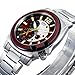 Casio Men's MTP1316D-4AV Silver Stainless-Steel Quartz Watch with Red Dial