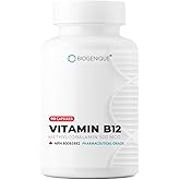 Biogenique Vitamin B12 - as Methylcobalamin Supports Energy Metabolism, Nervous System Health, Blood Cell Function and Methyl