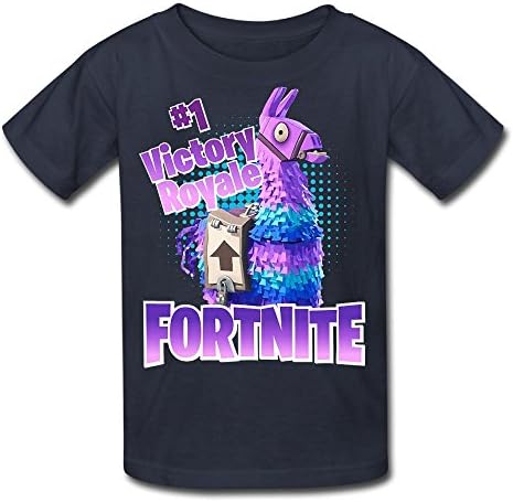 Youth for-tnite #1 Victory Royale Lucky Llama Cotton Comfort Short Sleeve T-Shirts Kids Tees