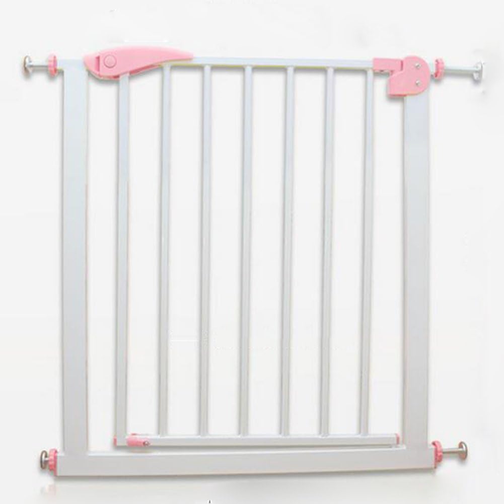 ZAQI Extra Wide Child Gate Pet Gate For Dogs Cats Baby Barrier For Doorways Stair Hallway 57-112cm Wide Indoor Safety Gates Pink (Size : 102-109cm)
