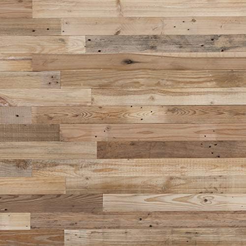 Timberwall - Reclaimed Collection - Planks - DIY Wood Wall Panels - Solid Wood Planks - Nails and Staples Application - 7.9 Sq Ft