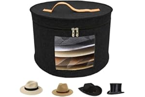 Loopunk Hat Storage Box with Lid，Bedroom Storage Bin for Clothes And Sheet Capacity Portable Felt Organizer Bucket with Zippe