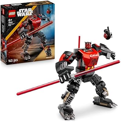 Star Wars 75411 Darth Maul Mech Bauspielzeug - Spiel- und Ausstellungsfigur mit doppelklingigem roten Lichtschwert und Mini-Figur - Geschenk für Jungen ab 6 Jahren und Fans von The Clone Wars