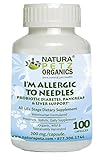 Natura Petz I'm Allergic to Needles Probiotic Diabetes, Pancreas, Liver and Insulin Resistance Support for Senior Pets, 100 Capsules, 300mg Per Capsule