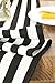 Ling's moment Classic Durable Black and White Table Runner Linen 12