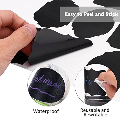 Chalkboard Labels[108 PCS], Koolife Reusable Chalkboard Stickers for Mason Jars- With 4 Chalk Maker- Perfect Labels for Pantry Containers Organization Storage Decorations