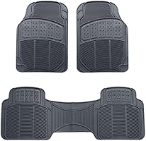 AmazonBasics 3 Piece Rubber Car Floor Mat, Grey