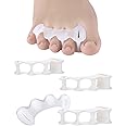 2Pairs Toe Separators Toe Spacers for Women Men to Correct Bunion, Relieve Feet Pain, Foot Alignment, Toe Straighteners for Hammertoes, Plantar Fasciitis (M, Women Shoe Size 9-12.5, Men: 7-11)