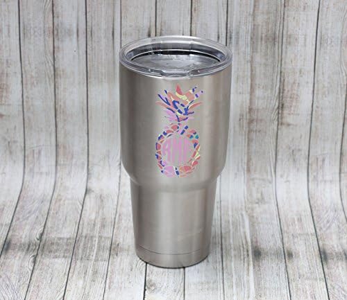 Pineapple Yeti Tumbler Lilly Pulitzer Monogram Decal