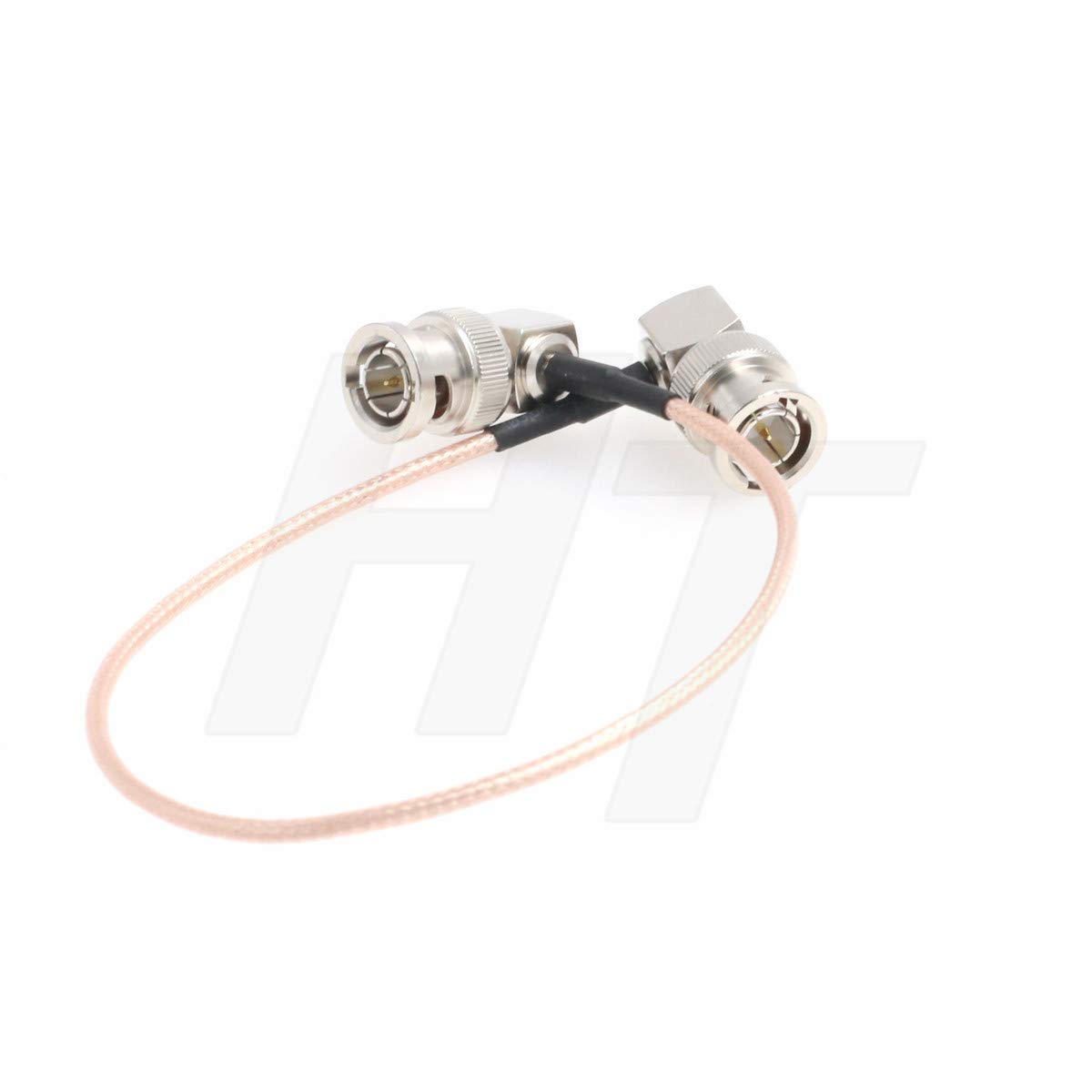 HangTon Camera Monitor Male BNC Right Angle to Male BNC Right Angle 3G SDI Video Cable for Blackmagic, Thin Shielded RG179 75 Ohm (30cm/12inch)