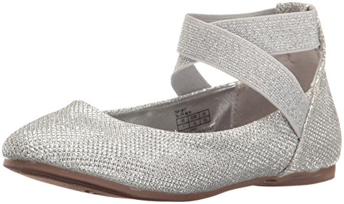 Kenneth Cole REACTION Girls' Tap Ur It Ballet Flat, Silver Mesh, 5 M US Big Kid