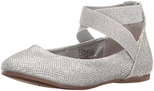 Kenneth Cole REACTION Girls' Tap Ur It Ballet Flat, Silver Mesh, 12.5 M US Little Kid